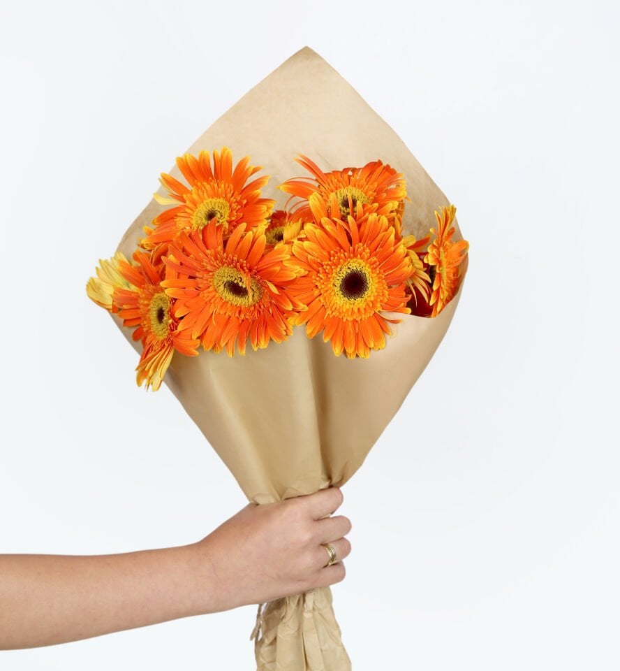 Turuncu Işık Gerbera Buketi