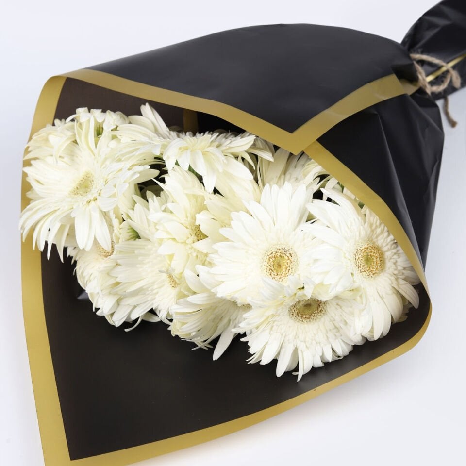 Saf Beyaz Gerbera Buketi