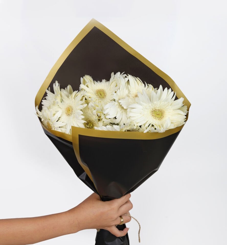 Saf Beyaz Gerbera Buketi
