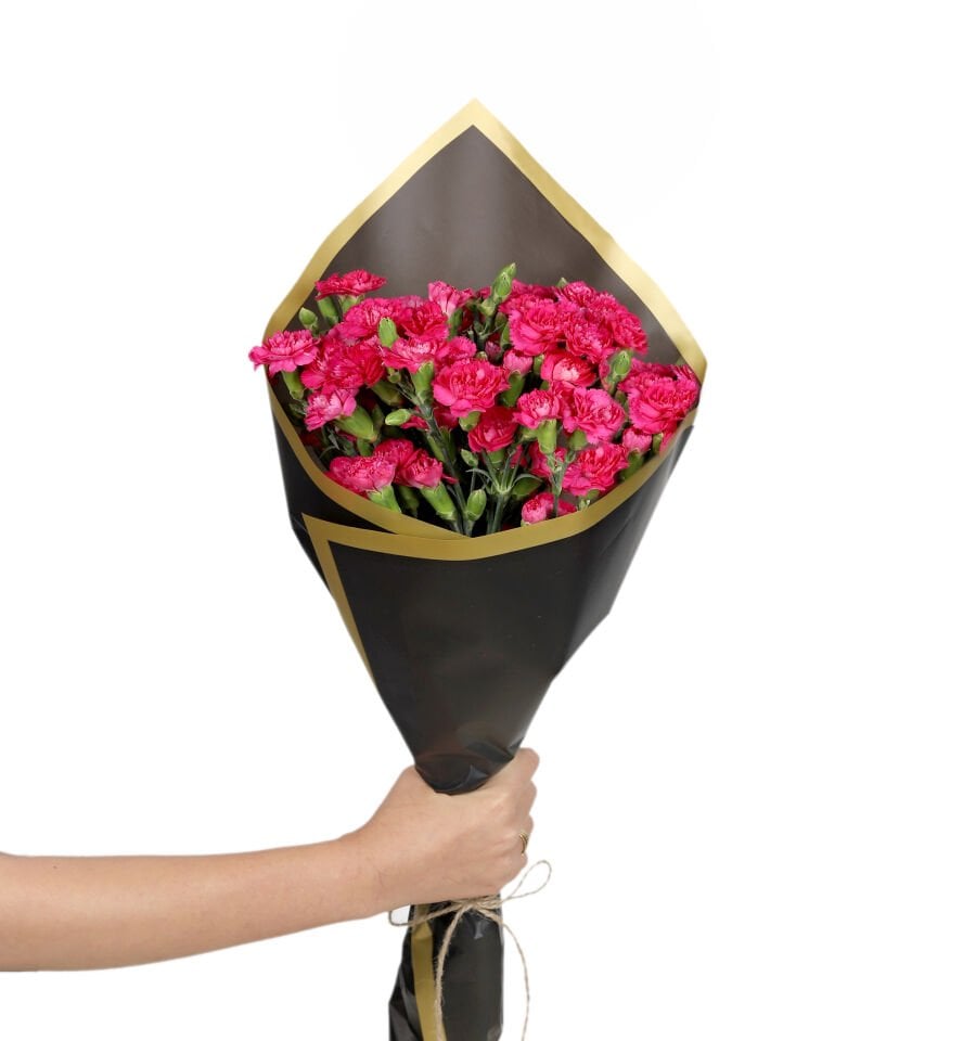 Canlı Fuşya Karanfil Buketi