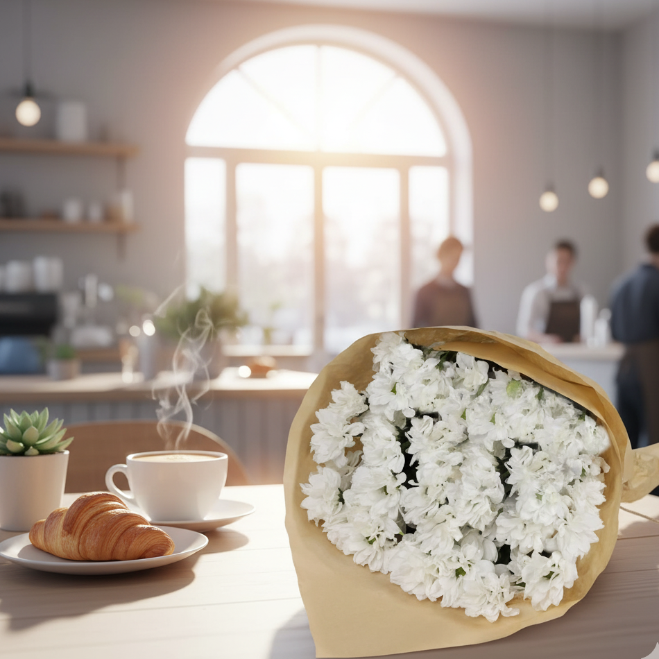 Doğal Beyaz Papatya Buketi