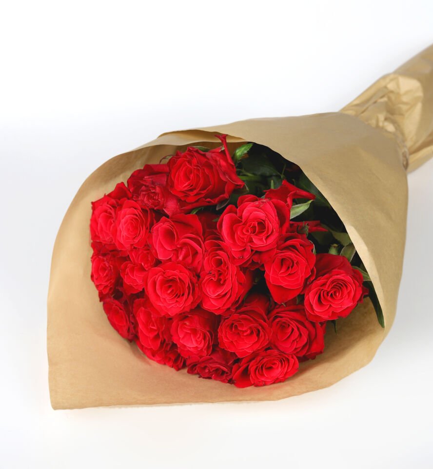 Kraft Kırmızı 19'li Gül Buketi
